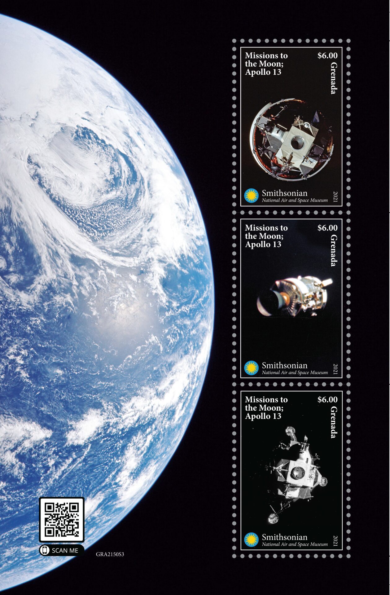 Grenada - 2021 - Smithsonian Space - Apollo 13 - Image 2